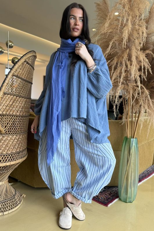 Suri Cushion Cotton Artist Smock Denim /15=